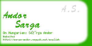 andor sarga business card